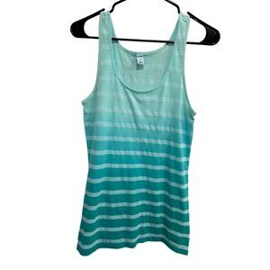 Old Navy Womens Striped Tank Top Sleeveless Green Aqua Gradient Sz Small